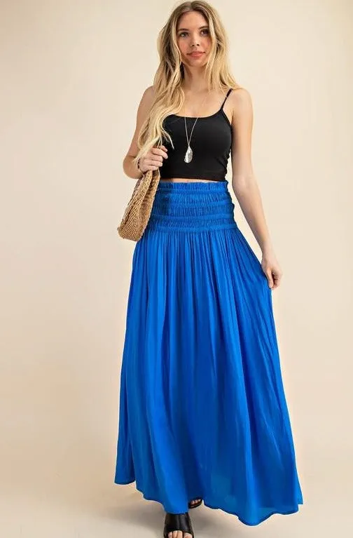 Royal Flowy Maxi Skirt