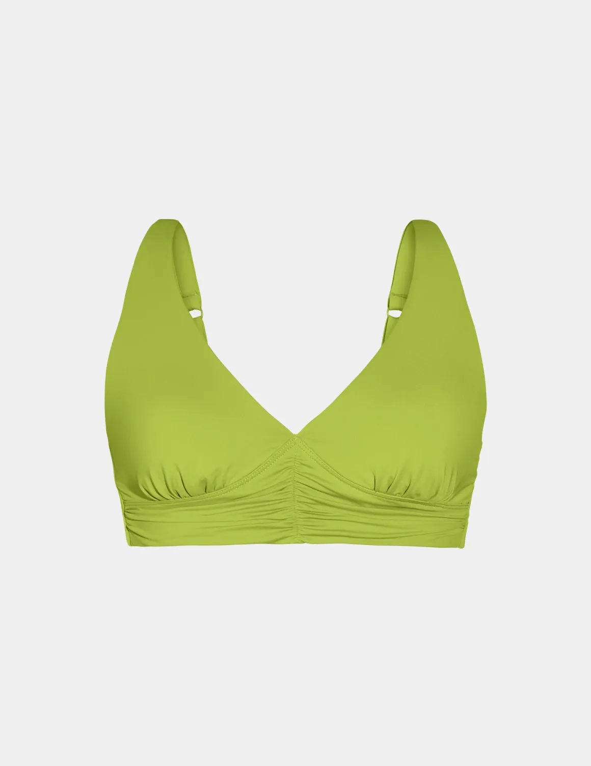 Ruched Deep V Bikini Top