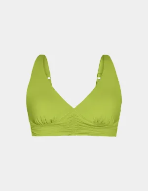 Ruched Deep V Bikini Top