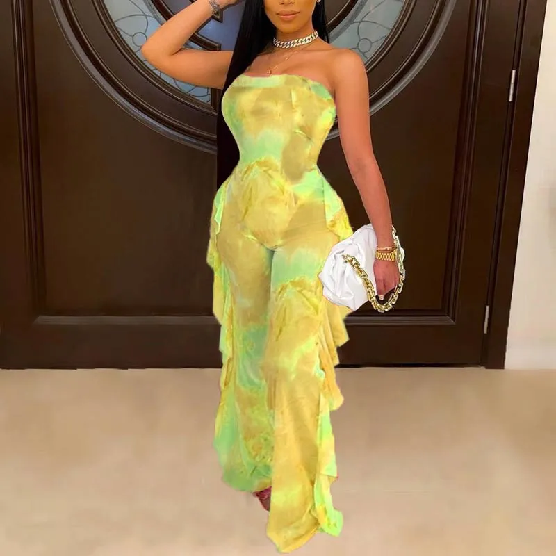 Ruffles Wide Leg Jumpsuit