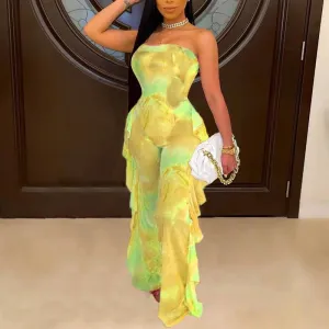 Ruffles Wide Leg Jumpsuit