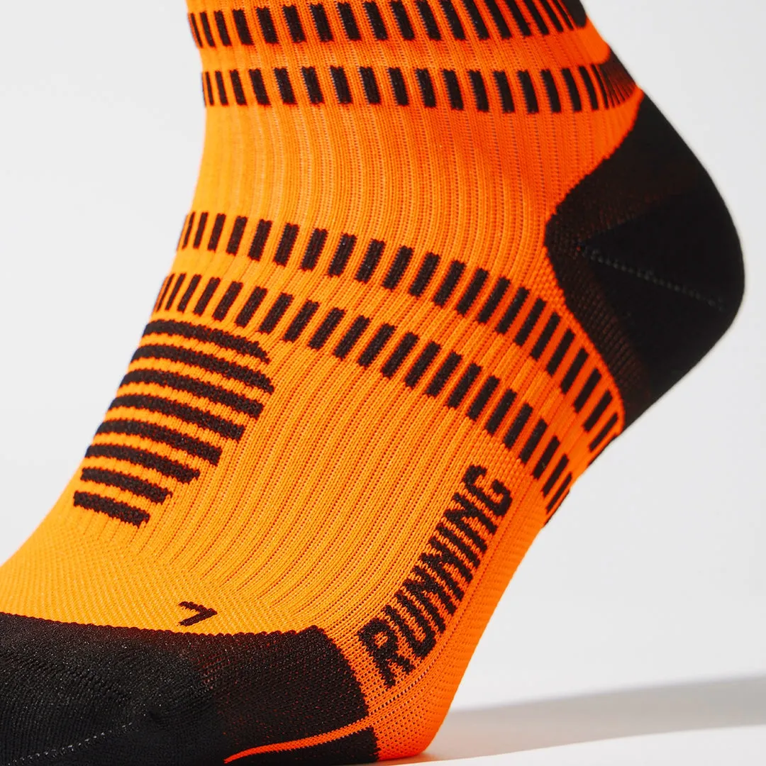 Running Ankle Socks Women | Orange Fluo / Black