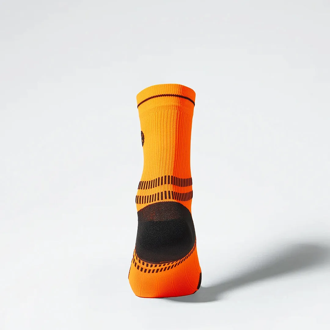 Running Ankle Socks Women | Orange Fluo / Black