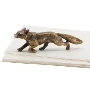Running Fox Brass Paper Weight