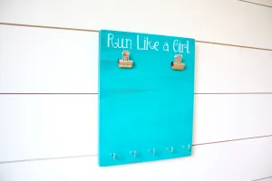 Running Race Bib & Medal Display - Run Like a Girl