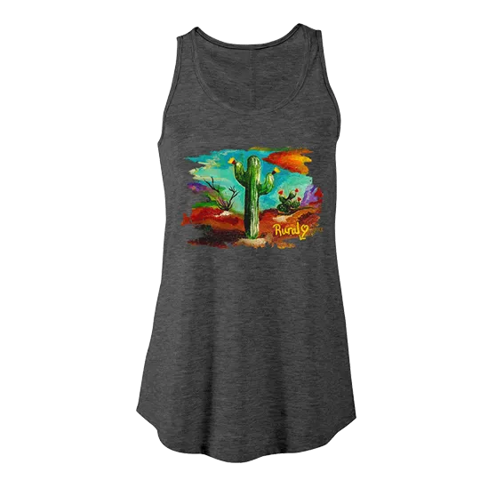 Rural Heart by Rene' Earnhardt-  Dreaming Ladies Tri-Blend Flowy Tank