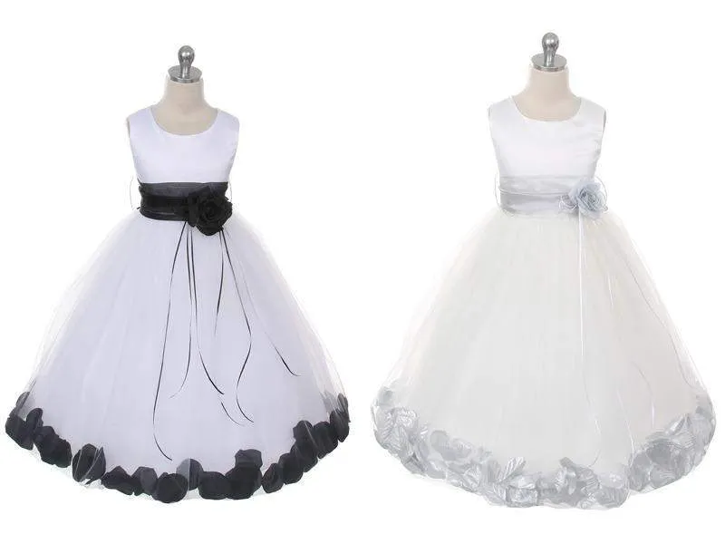 Satin Flower Petal Dress Ivory