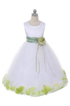 Satin Flower Petal Dress Ivory