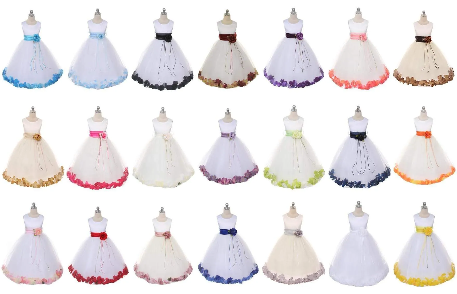 Satin Flower Petal Dress Ivory