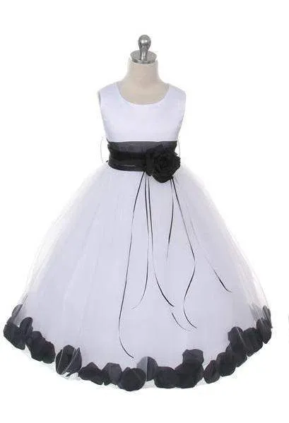 Satin Flower Petal Dress Ivory