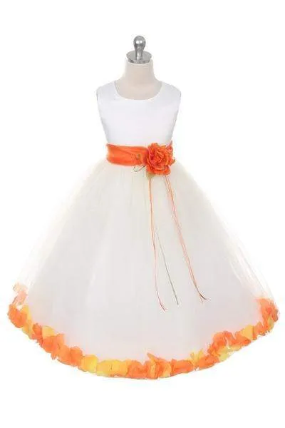 Satin Flower Petal Dress Ivory