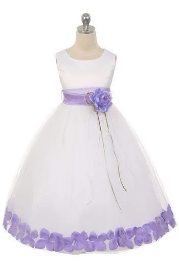 Satin Flower Petal Dress Ivory