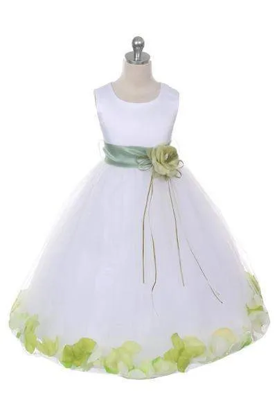 Satin Flower Petal Dress Ivory