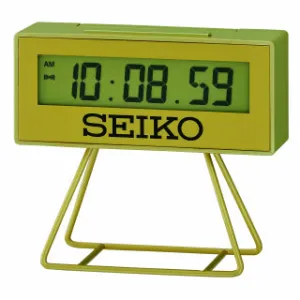 Seiko Marathon Sports Digital LCD Display Alarm Clock Small Gold QHL062G