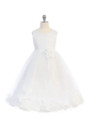 Sequin Top Petal Dress White
