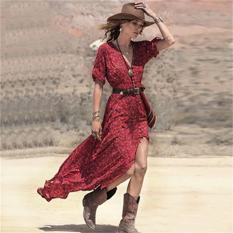 Serracha Maxi Bohemian Sundress