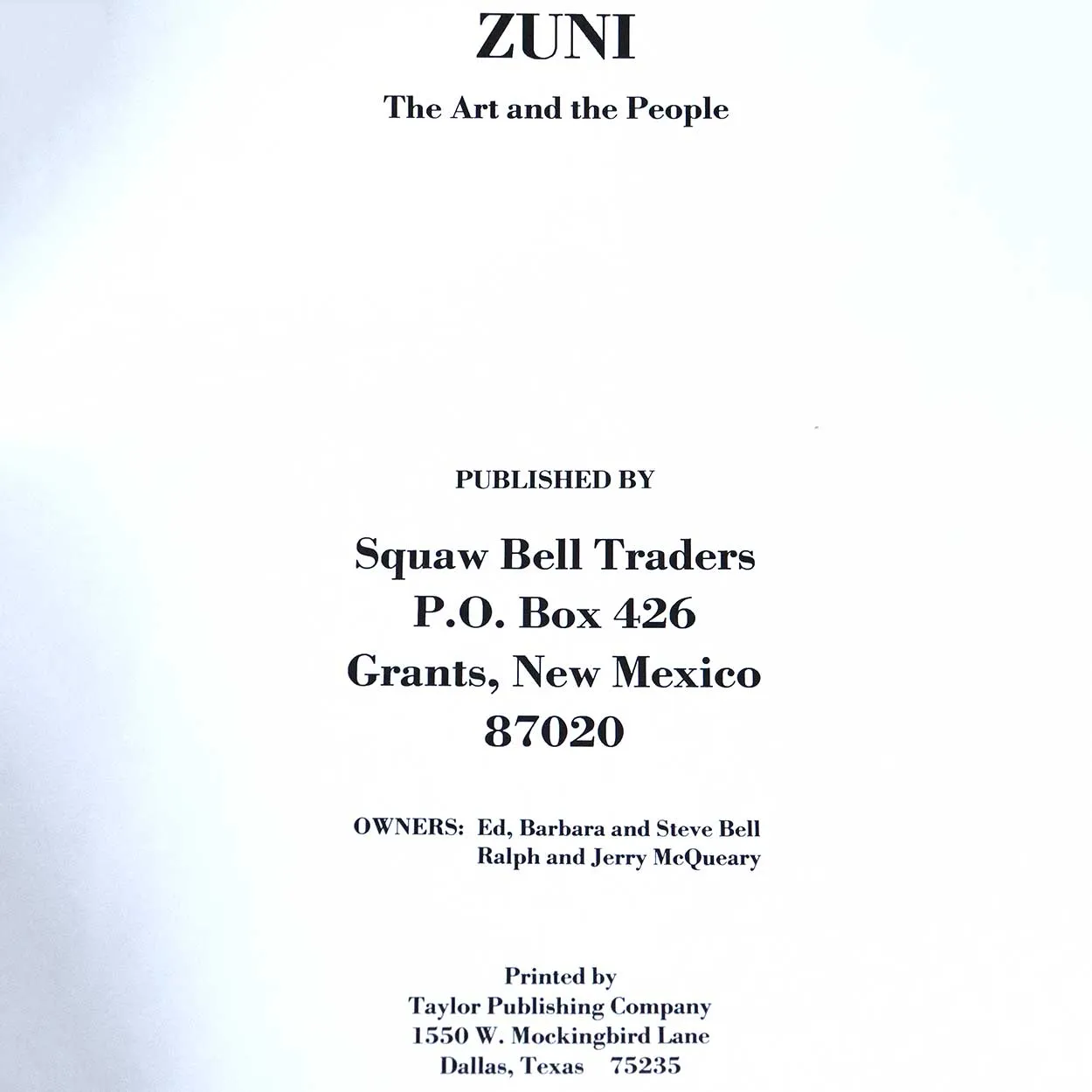 Set Vintage Books: Zuni, The Art and the People, Volume I-III by Ed & Barbara Bell