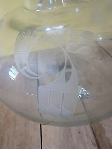 Signed Perry Coyle Crystal Glass Vase "Rainbird Spirit"