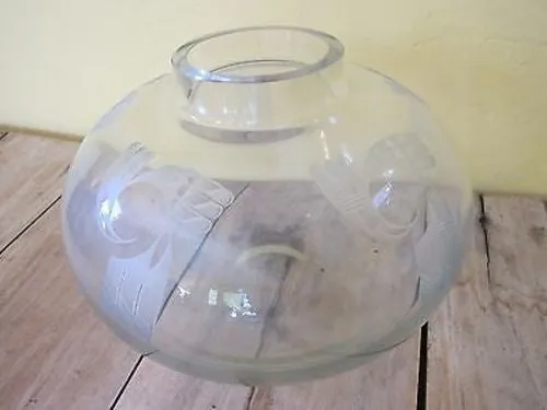 Signed Perry Coyle Crystal Glass Vase "Rainbird Spirit"