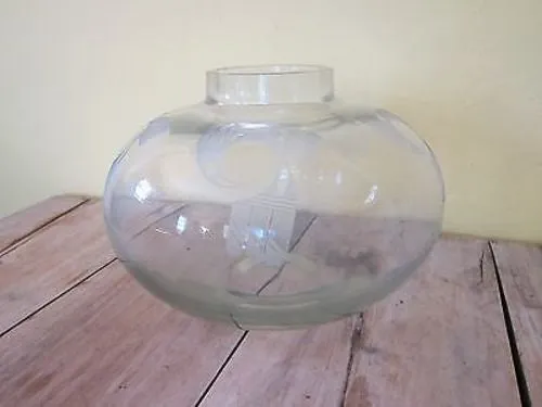 Signed Perry Coyle Crystal Glass Vase "Rainbird Spirit"