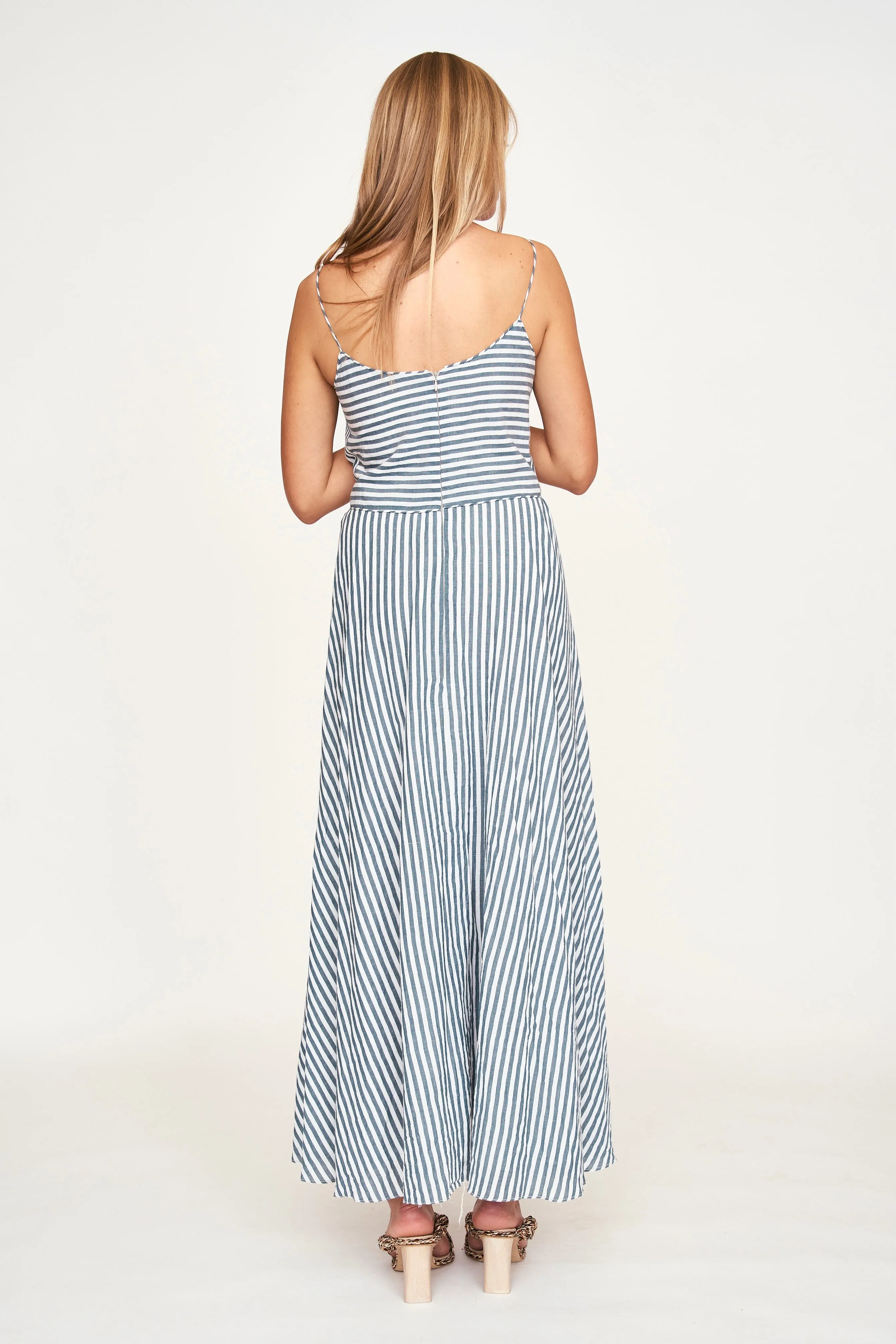 Singapore Dress in Ocean Stripe