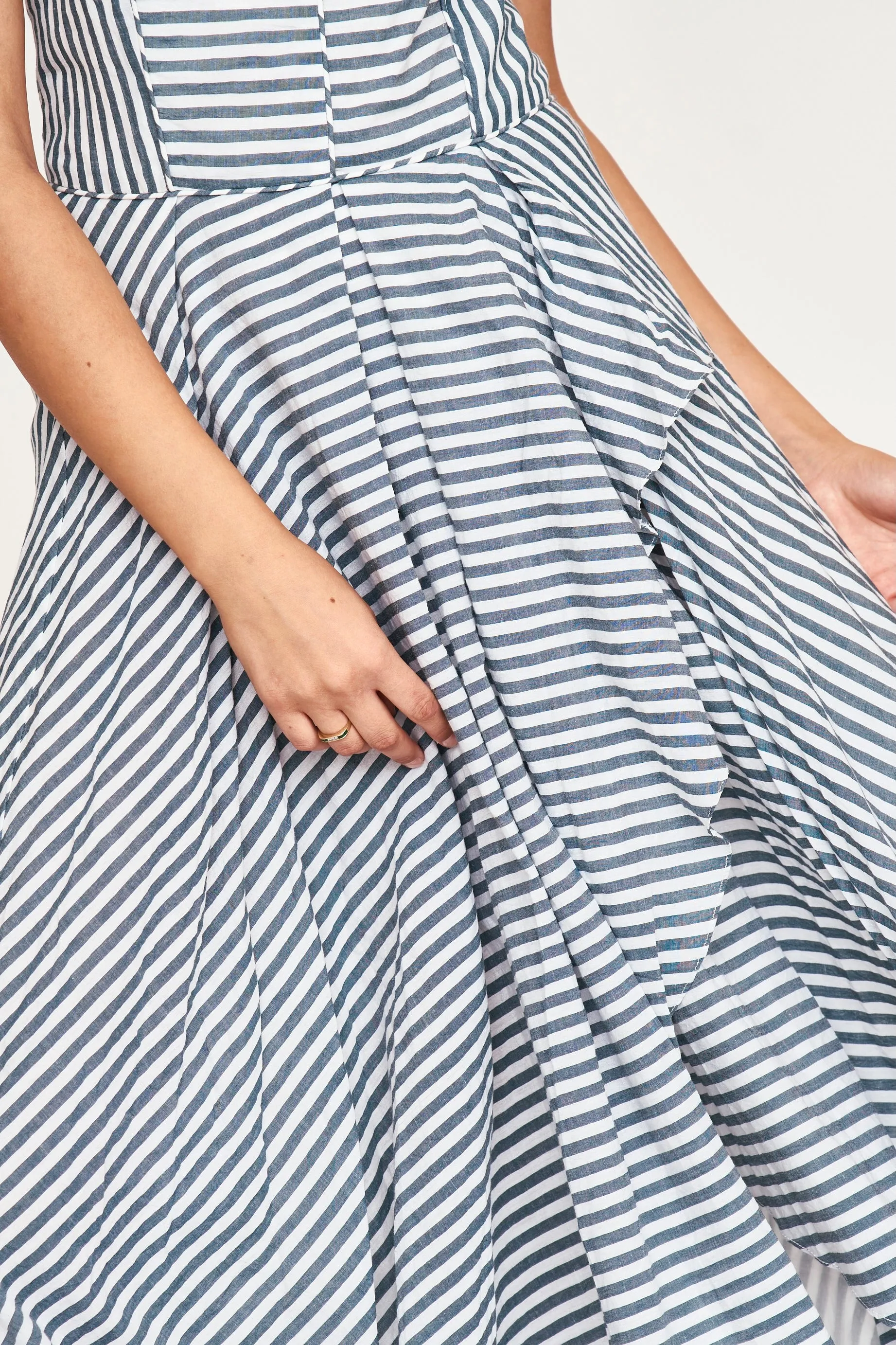 Singapore Dress in Ocean Stripe