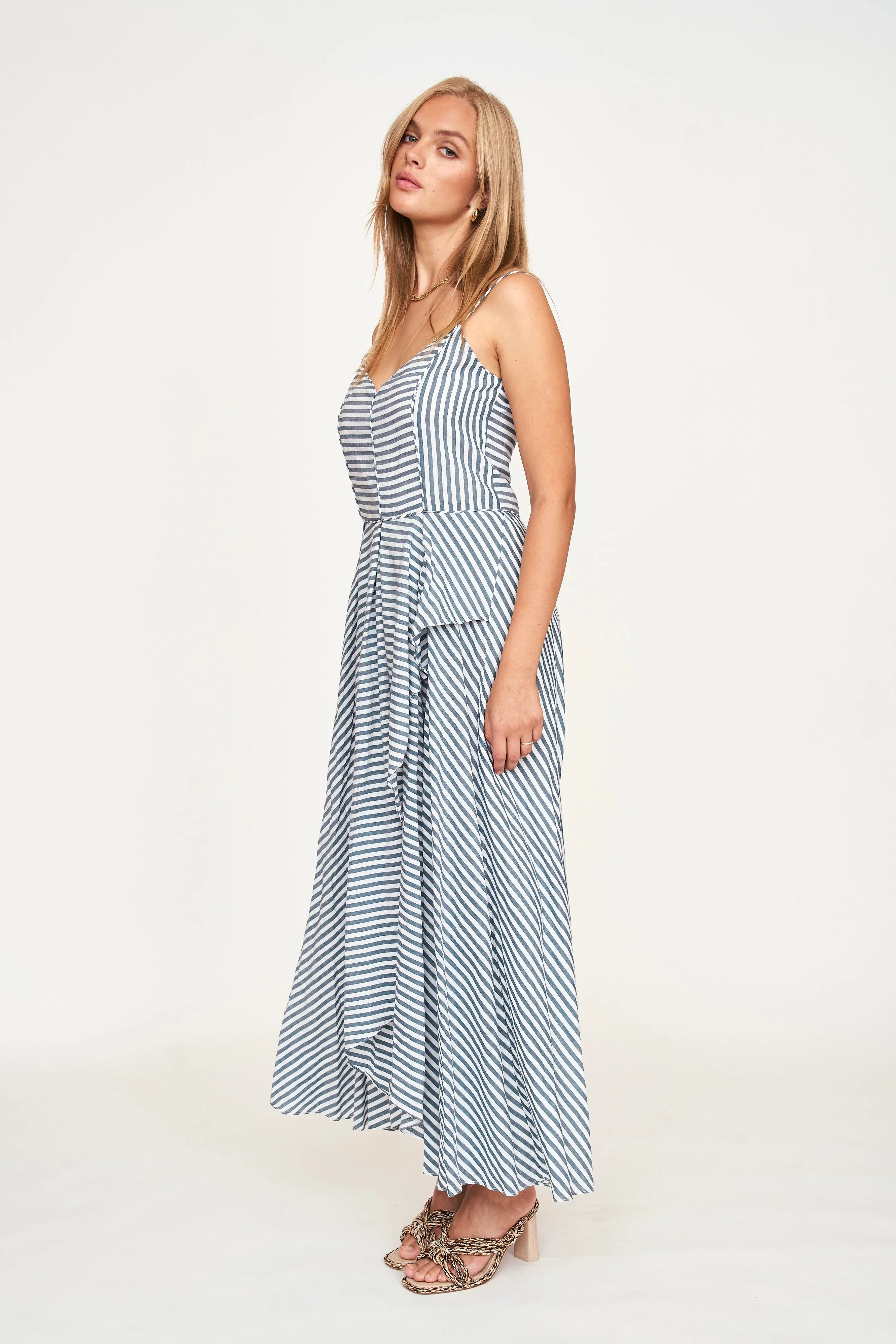 Singapore Dress in Ocean Stripe