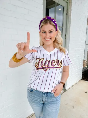 Slugger Tigers Pinstripe Jersey Tee