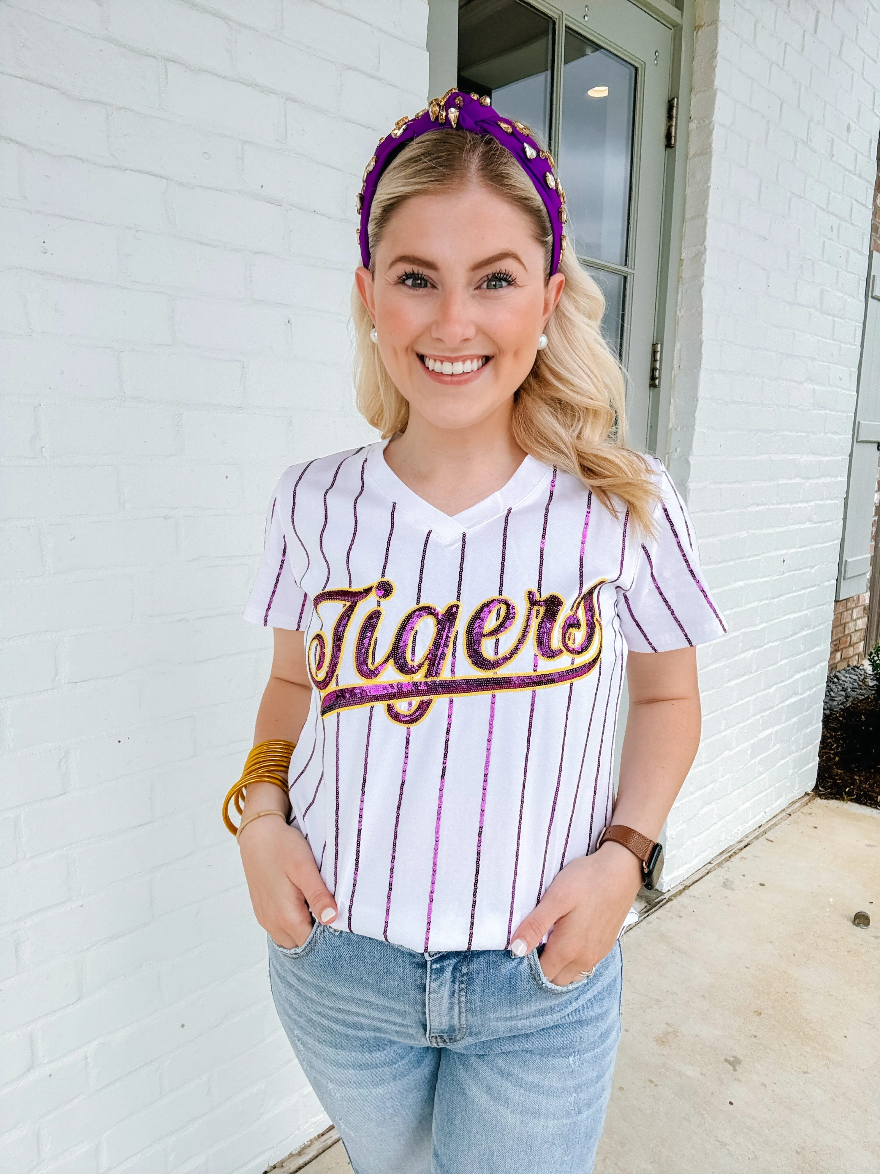 Slugger Tigers Pinstripe Jersey Tee