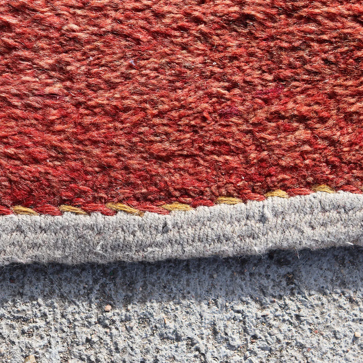 Small Chinese Red and Black Wool Rug