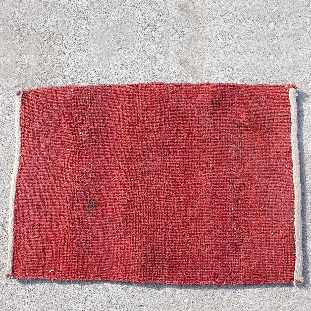 Small Chinese Red and Black Wool Rug
