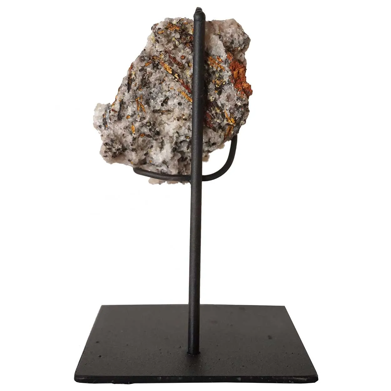 Small Crystal Rock Specimen with Custom Iron Stand