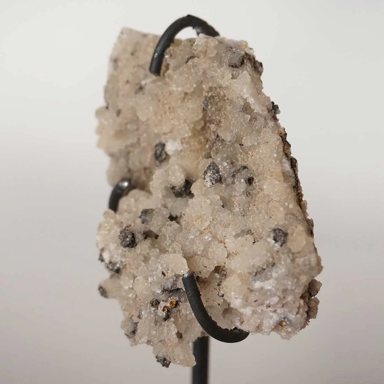 Small Crystal Rock Specimen with Custom Iron Stand