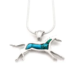 Small Inlaid Running Horse Pendant