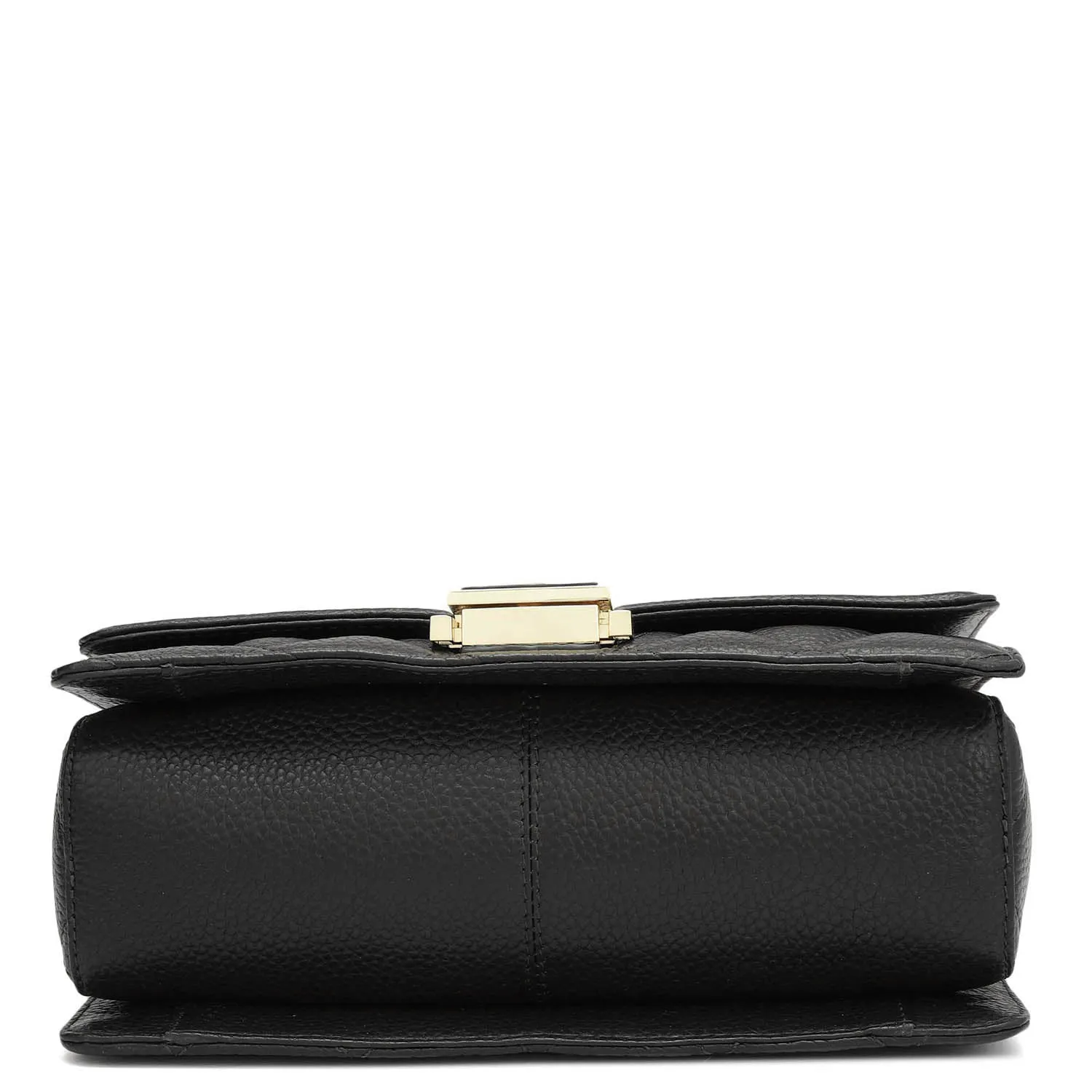 Small Quilting Leather Satchel - Black