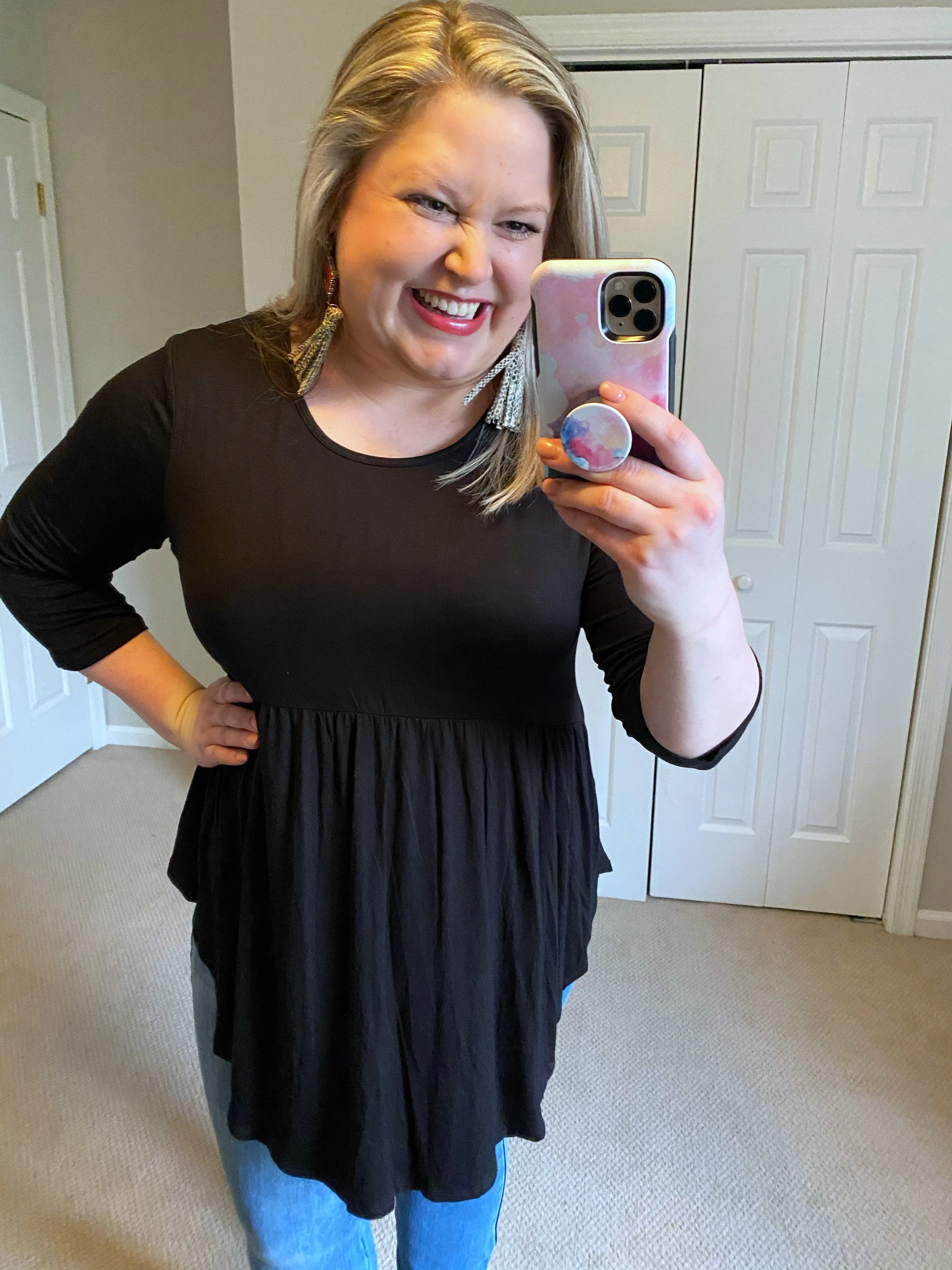 Solid Babydoll Top -- 2 Colors!