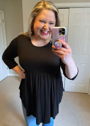 Solid Babydoll Top -- 2 Colors!
