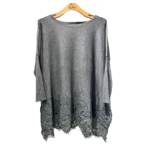 Sophia Tunic Top - Loose Fit Lace Trim
