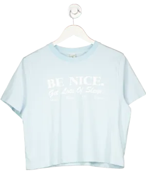 Sporty & Rich Blue Be Nice Cropped T-shirt UK M