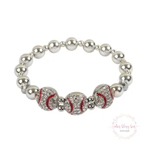 Sporty Sparkle - Baseball Stretch Bracelet