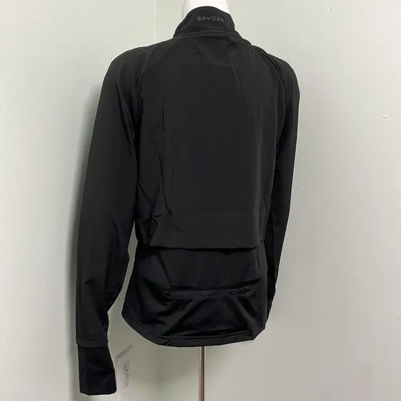 SPYDER Active Full Zip Layered Lightweight Jacket Black Biking Running NWT