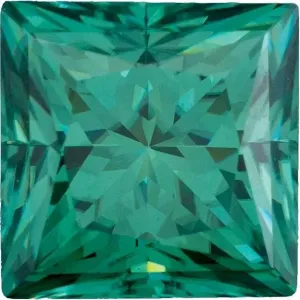 Square Diamond Faceted FAB Green Moissanite Loose Stone