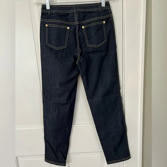St. John Dark Wash Straight Leg Jeans Womens 2 Lightweight Denim Stretch New