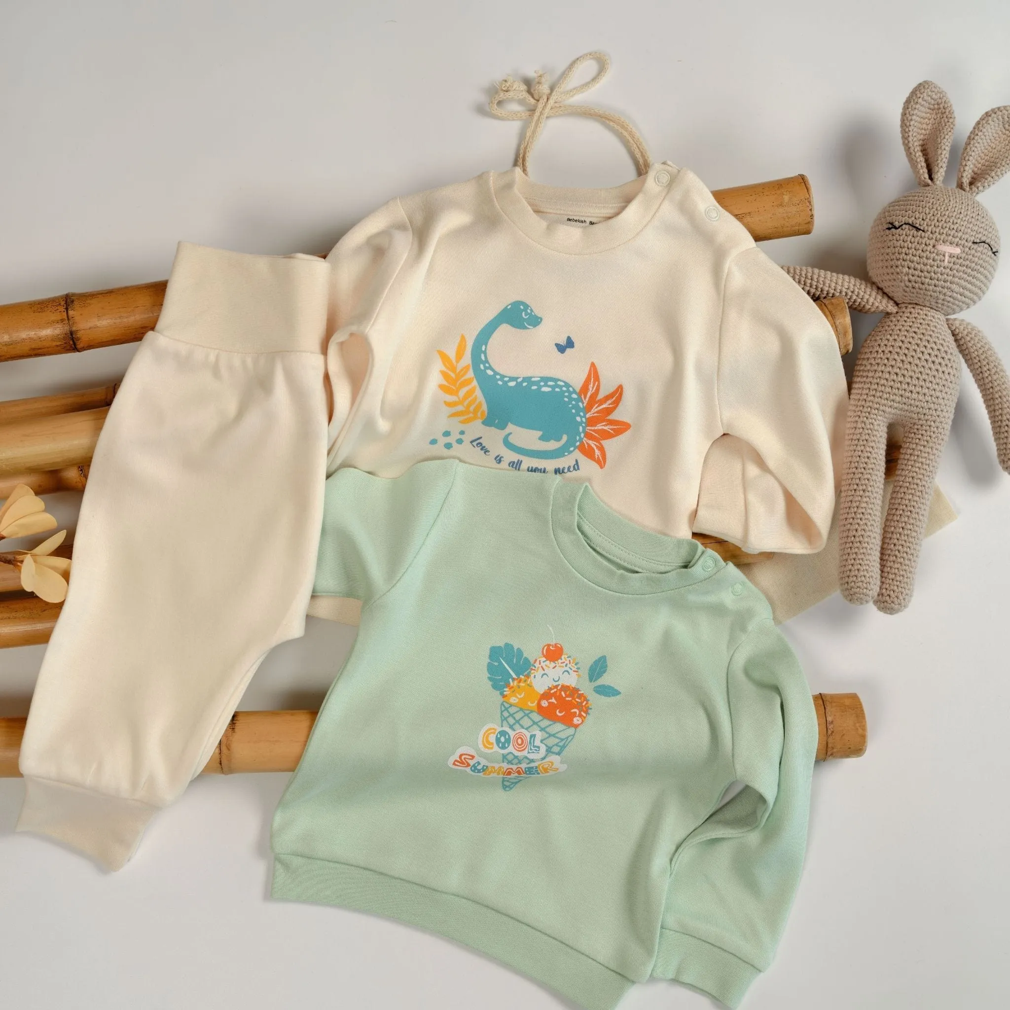 Stone Cream Organic Baby Casual Jogger
