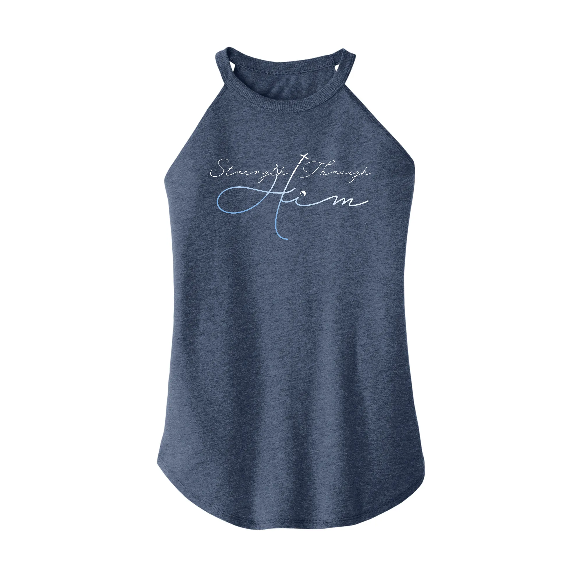 Strength Through Him Rocker Tank Top
