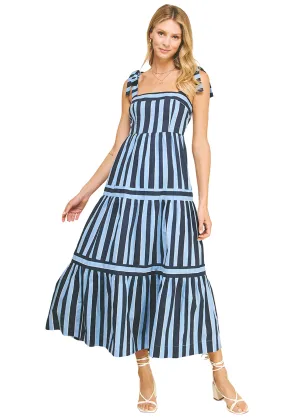 STRIPE TIERED MAXI DRESS