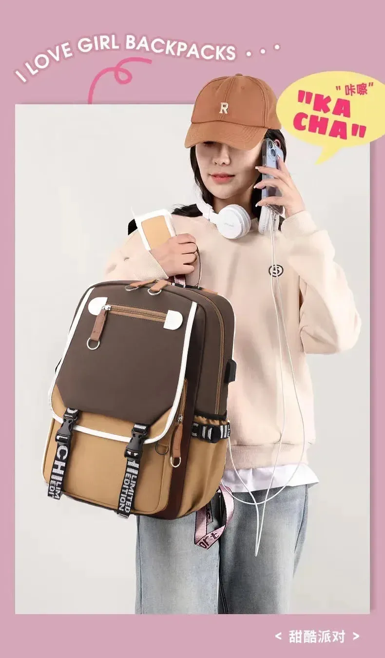 Stylish Kawaii Capybara Computer Backpack College School Casual Daypack Teens Bag Large Capacity Adjustable Strap Schoolbag