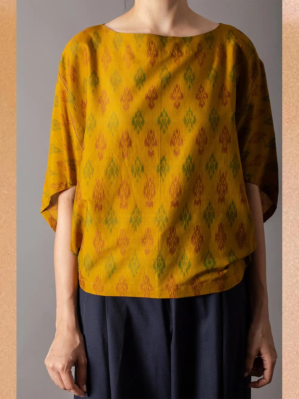 SUKETDHIR   I   SD Patang Top | Silk Ikat | Mustard