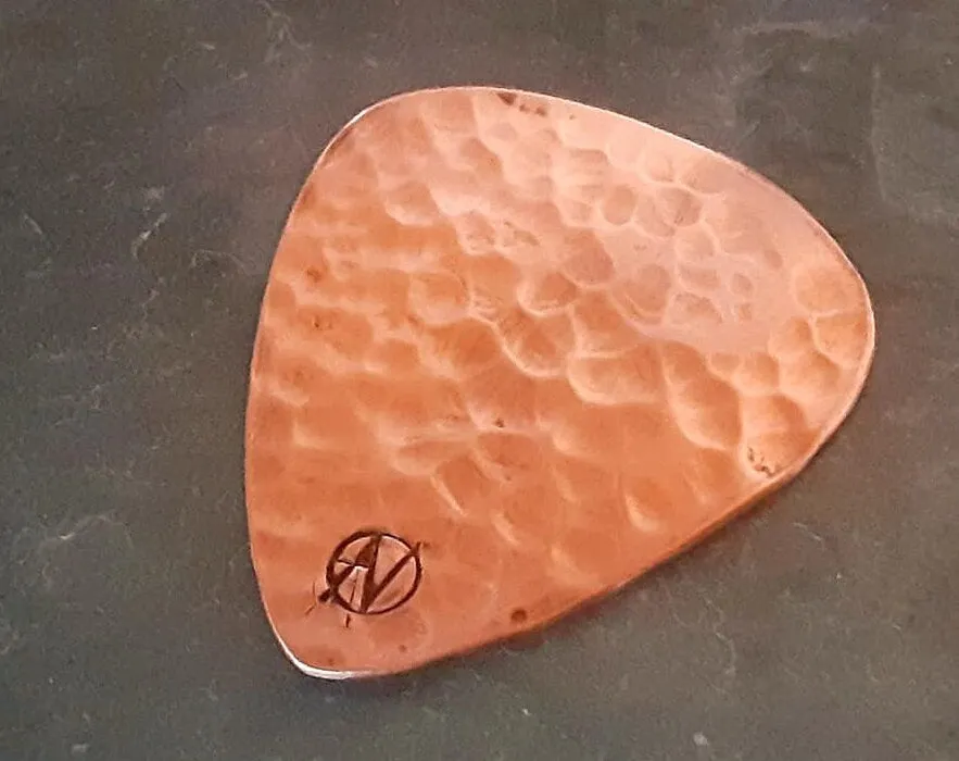 Sun moon and stars copper guitar pick