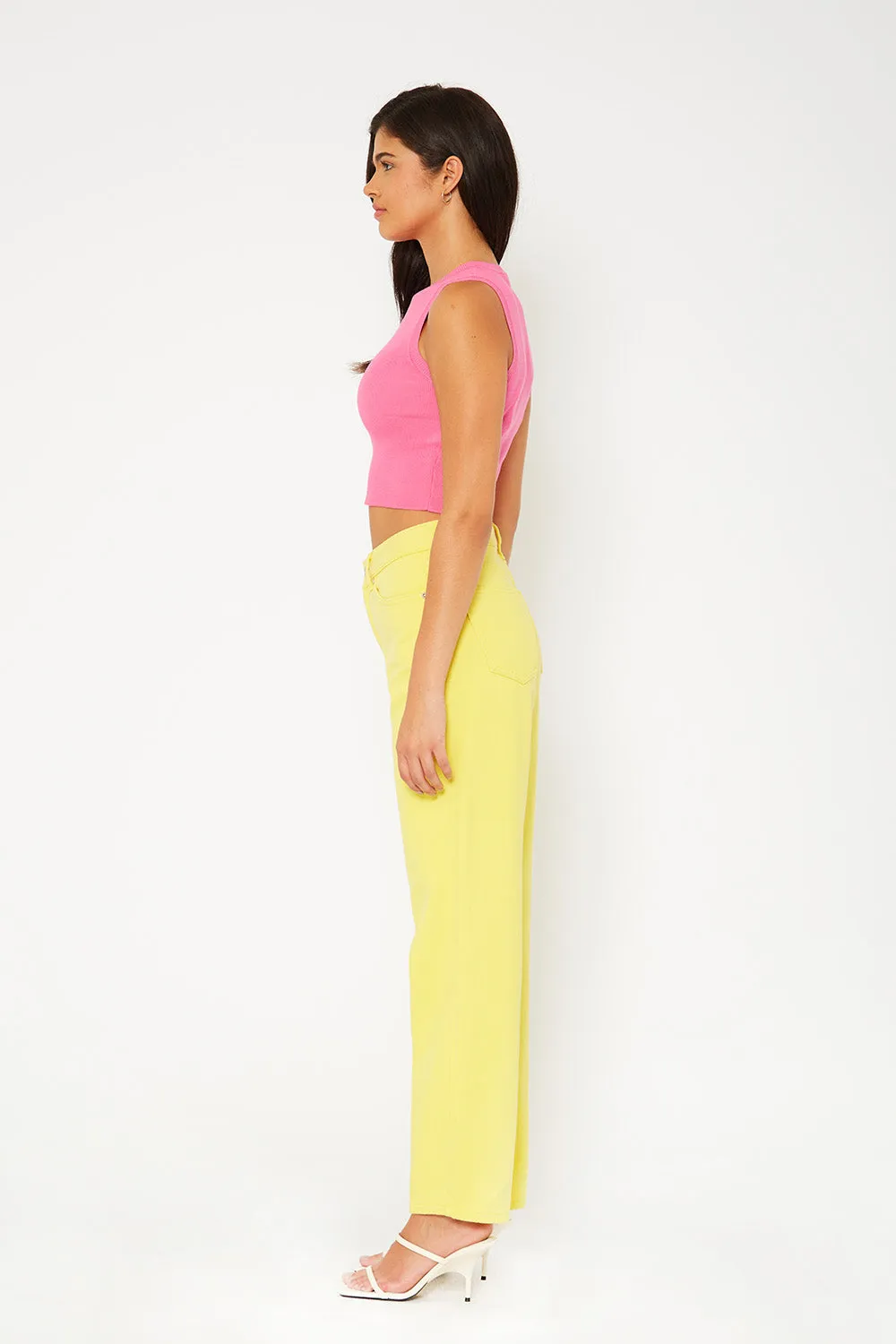 Super high-rise baggy mom fit color pants
